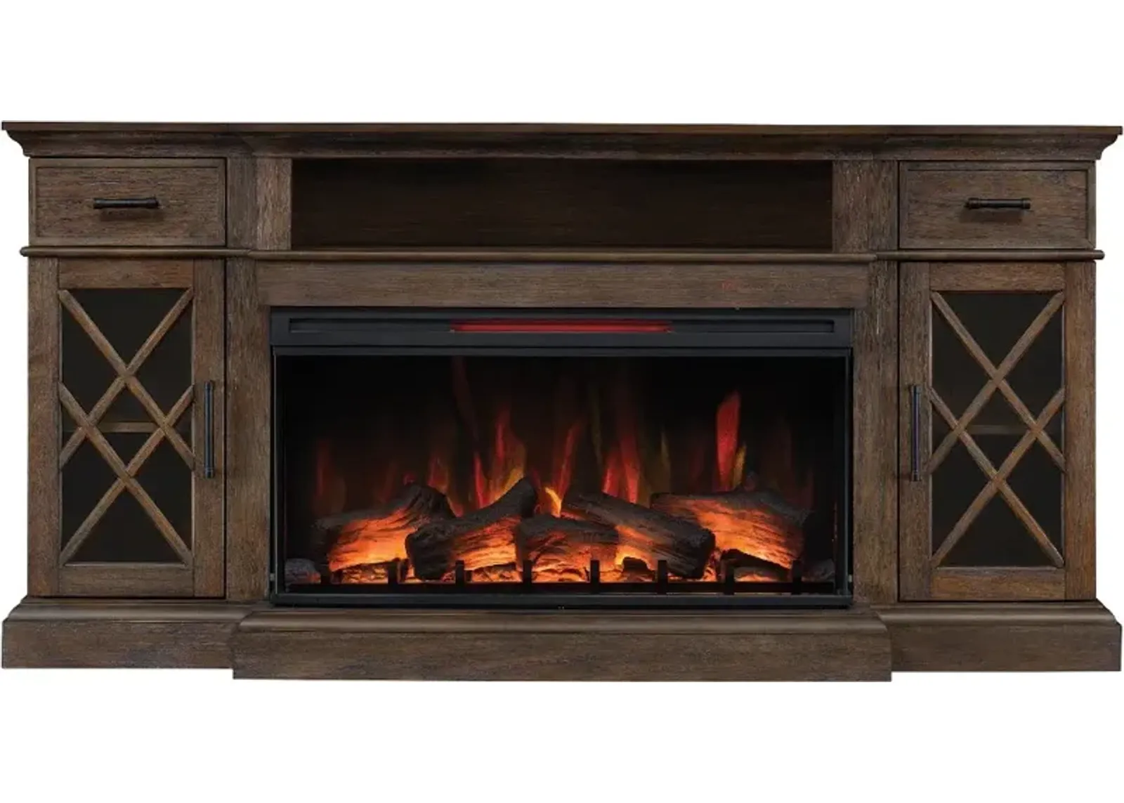 Hamilton Prairie Brown 70" Fireplace TV Stand