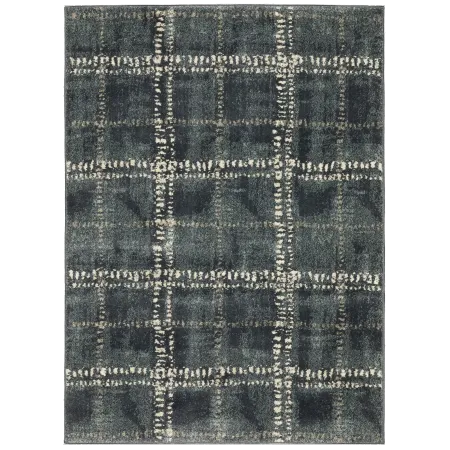 Carson 5 x 7 Blue and Ivory Casual Area Rug