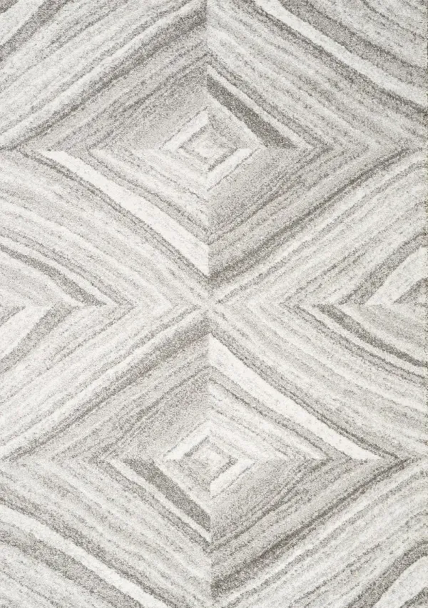 Sable 8 x 10 Gray and Cream Geometric Area Rug