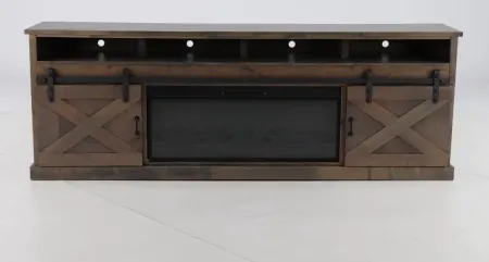Farmhouse Brown 94" Fireplace TV Stand