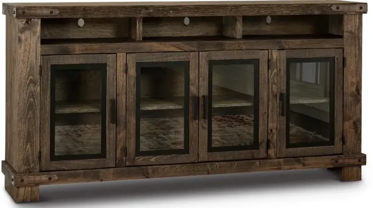 Sawyer Rustic Brown Farmhouse 78 Inch TV Stand