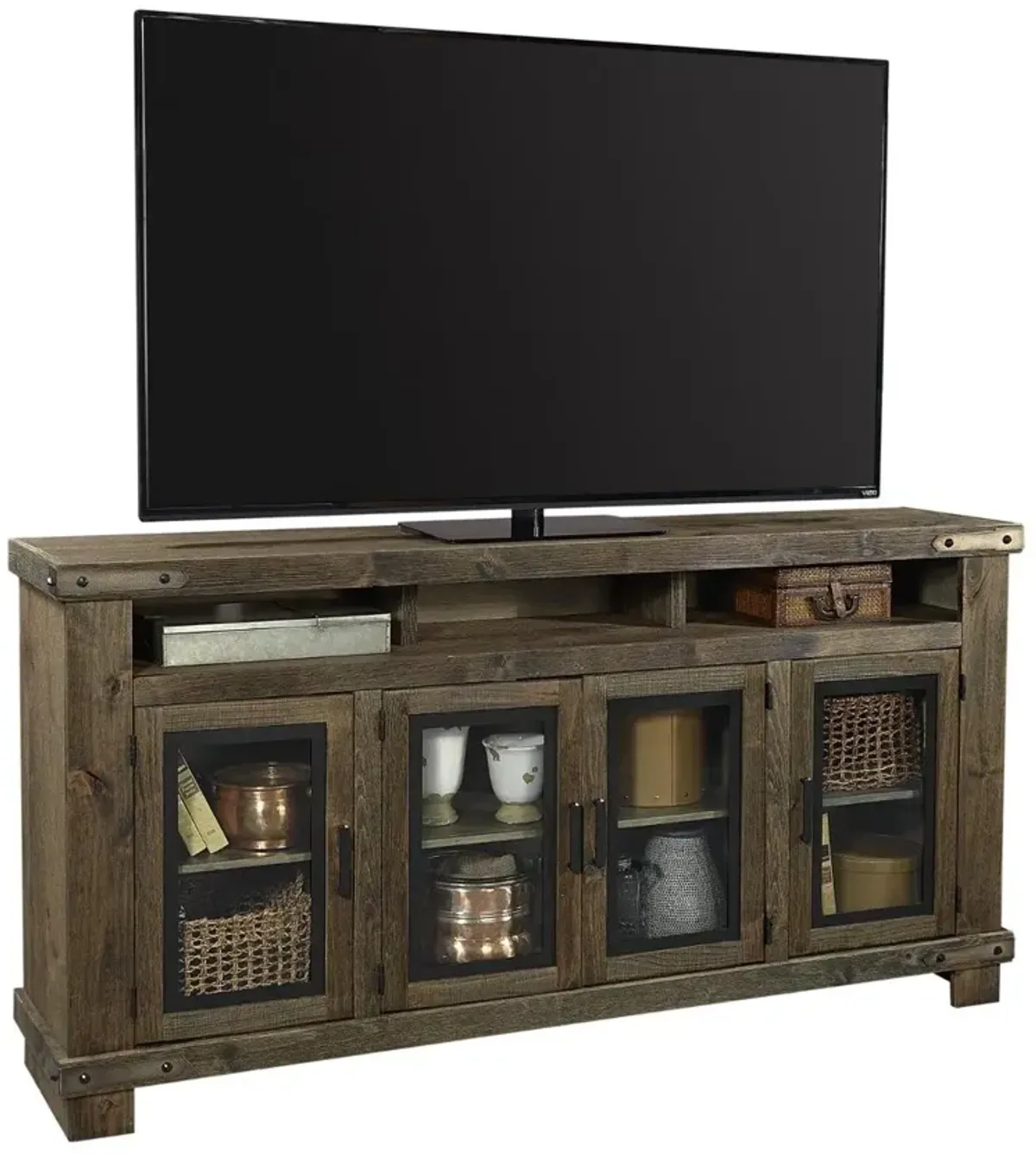 Sawyer Rustic Brown Farmhouse 78 Inch TV Stand