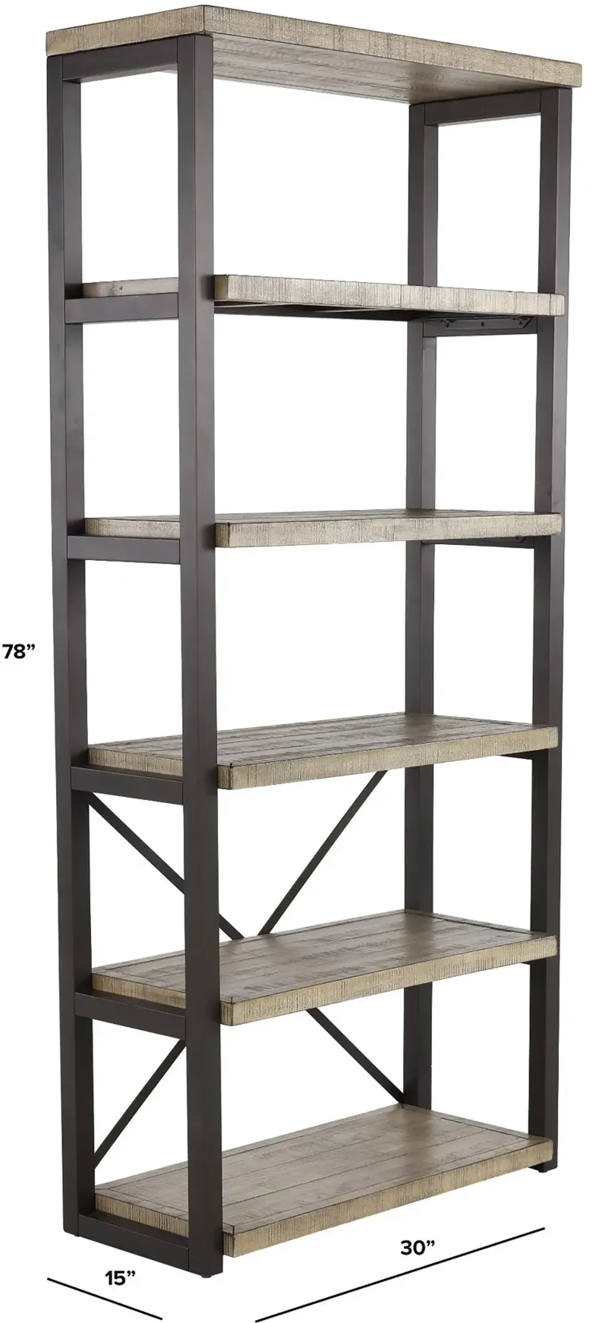 Grayson Cinder Gray Open Bookcase