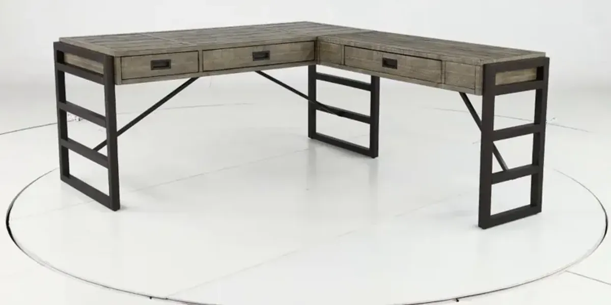 Grayson Cinder Gray L-Shaped Desk