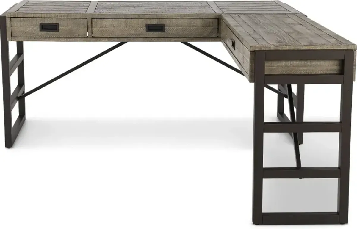 Grayson Cinder Gray L-Shaped Desk