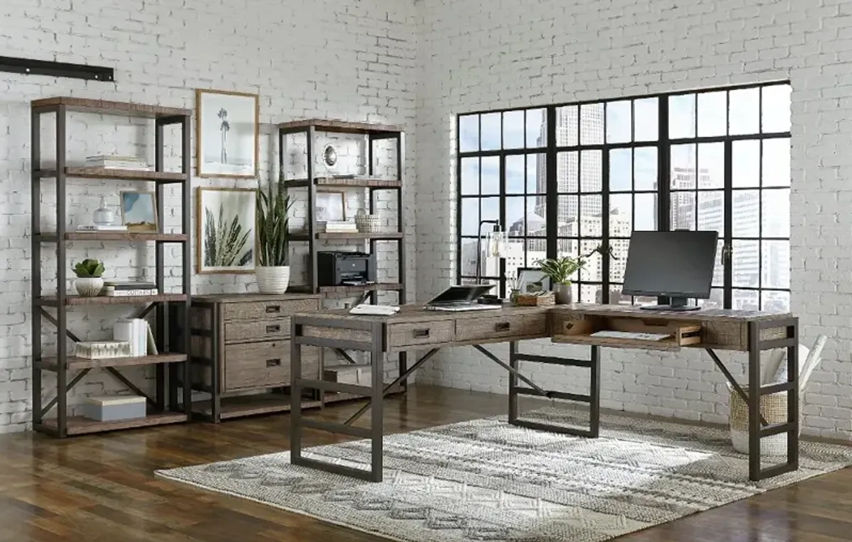 Grayson Cinder Gray L-Shaped Desk