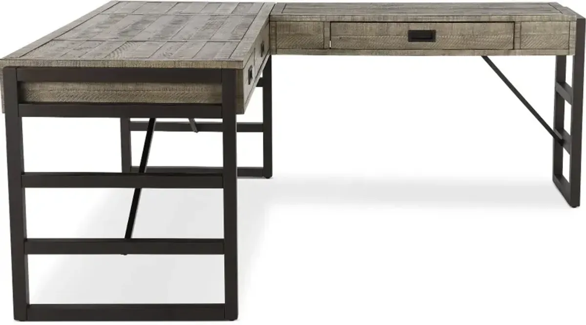 Grayson Cinder Gray L-Shaped Desk