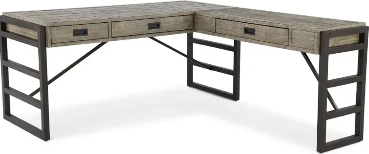 Grayson Cinder Gray L-Shaped Desk