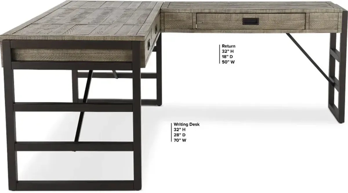 Grayson Cinder Gray L-Shaped Desk