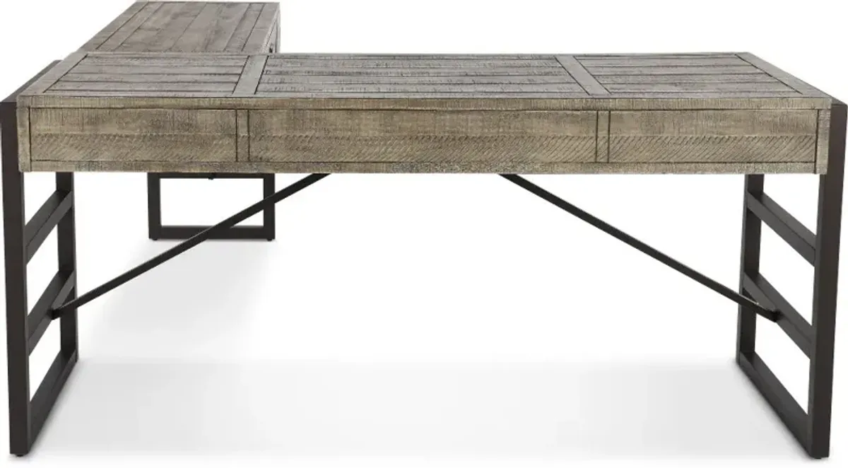 Grayson Cinder Gray L-Shaped Desk