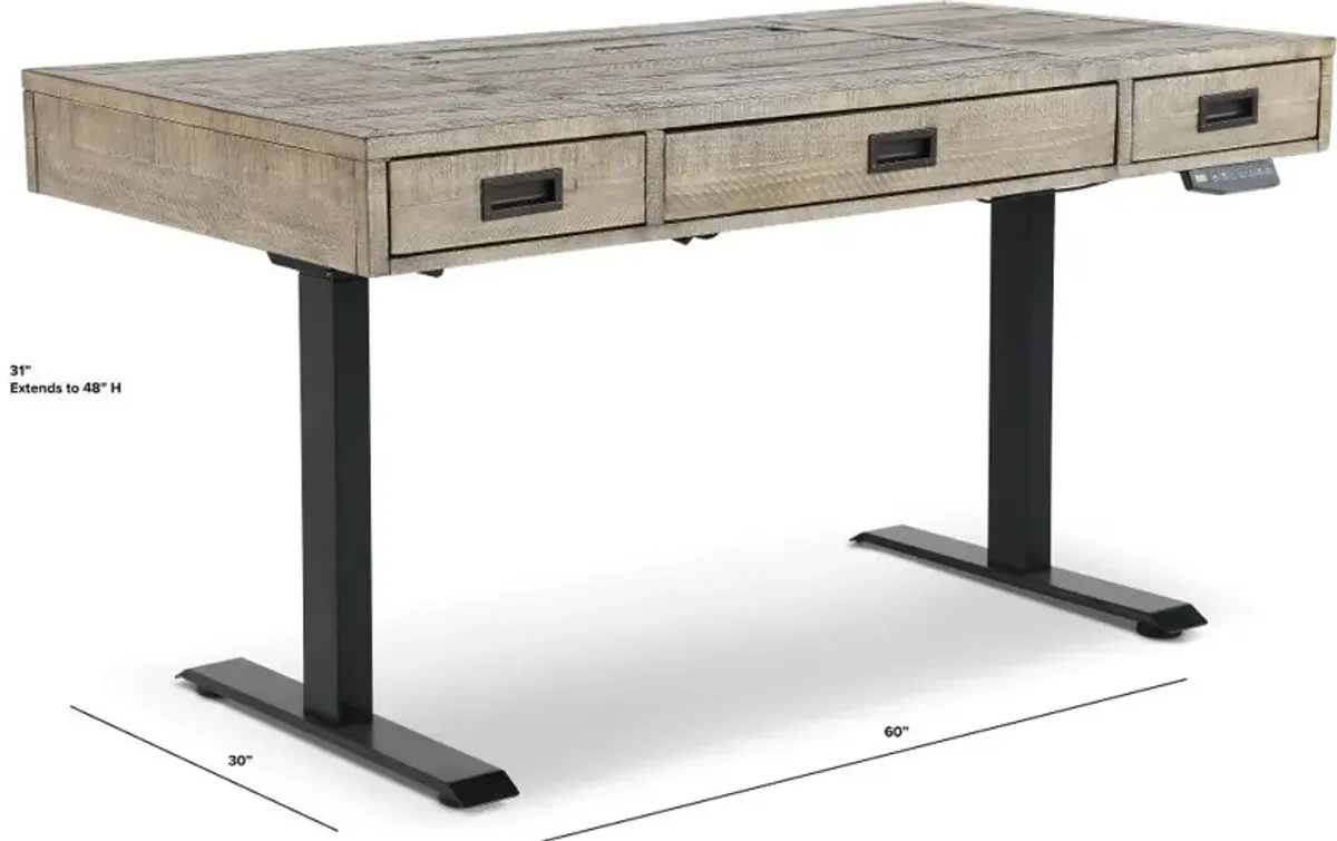 Grayson Cinder Gray Lift Top Desk