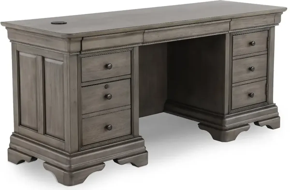 Sinclair Ash Gray 68 Inch Credenza