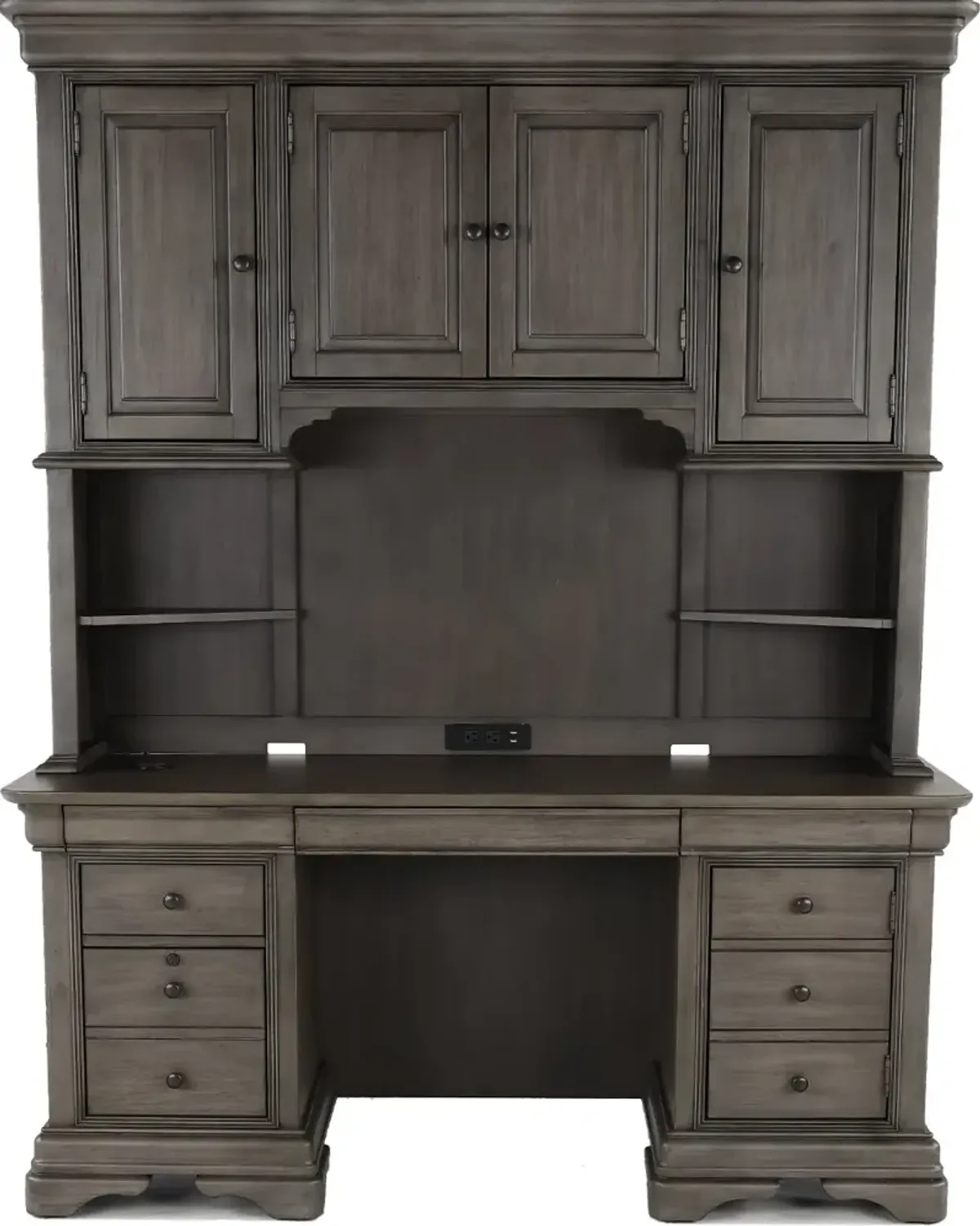 Sinclair Ash Gray Credenza and Hutch