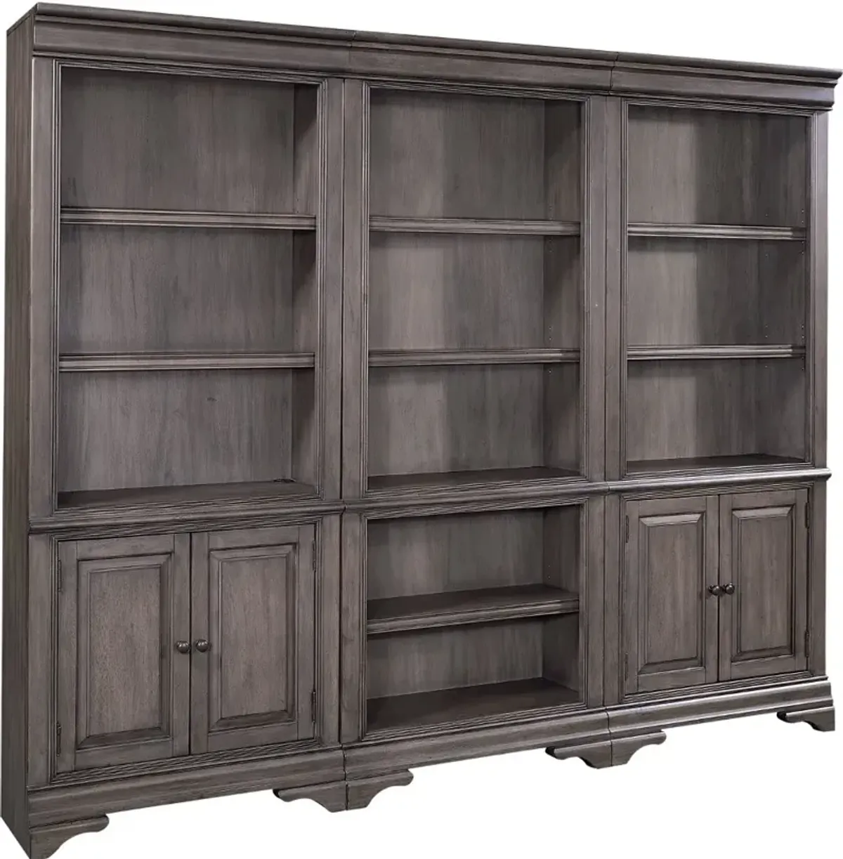 Sinclair Ash Gray Bookcase with Door