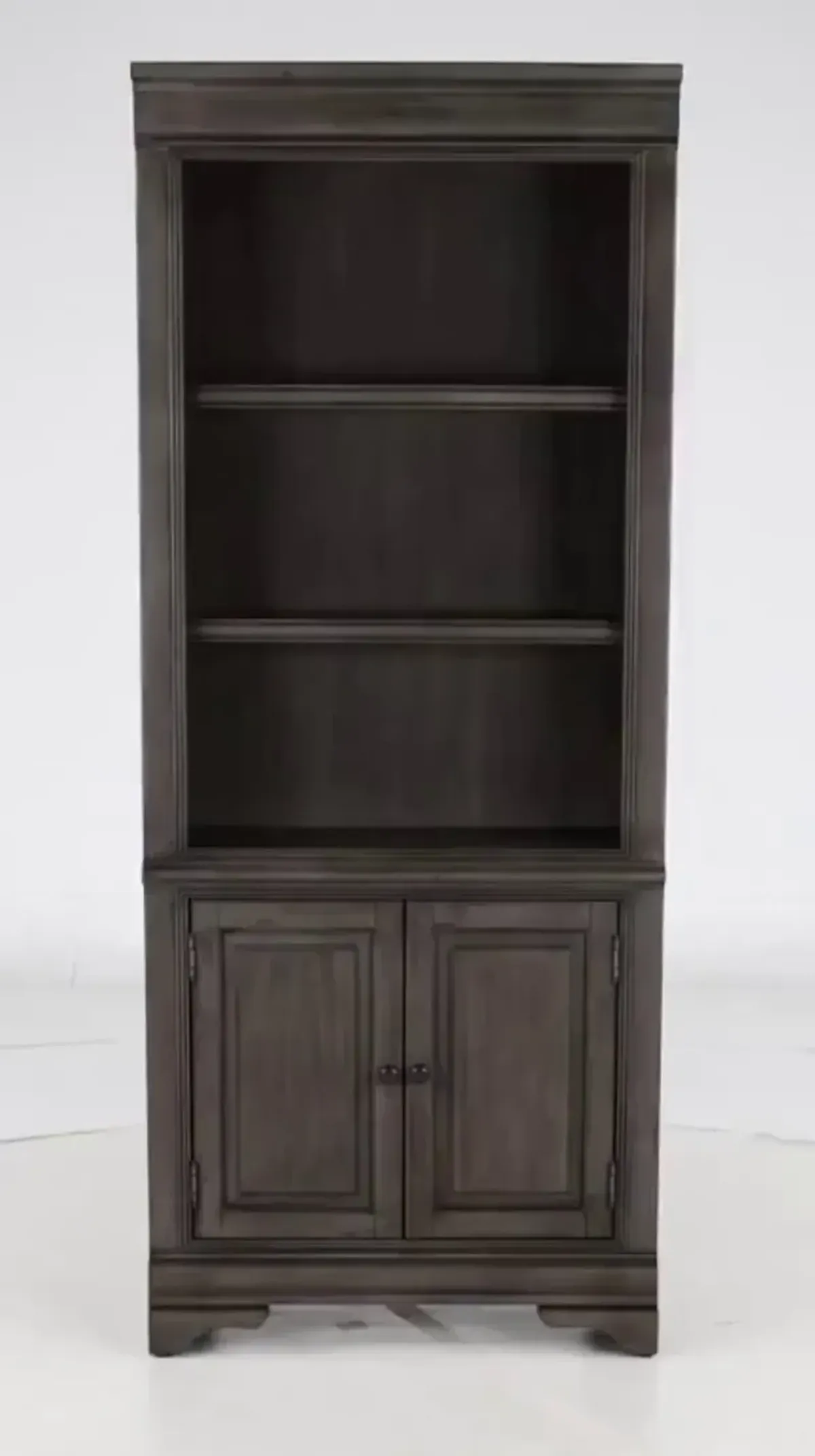 Sinclair Ash Gray Bookcase with Door