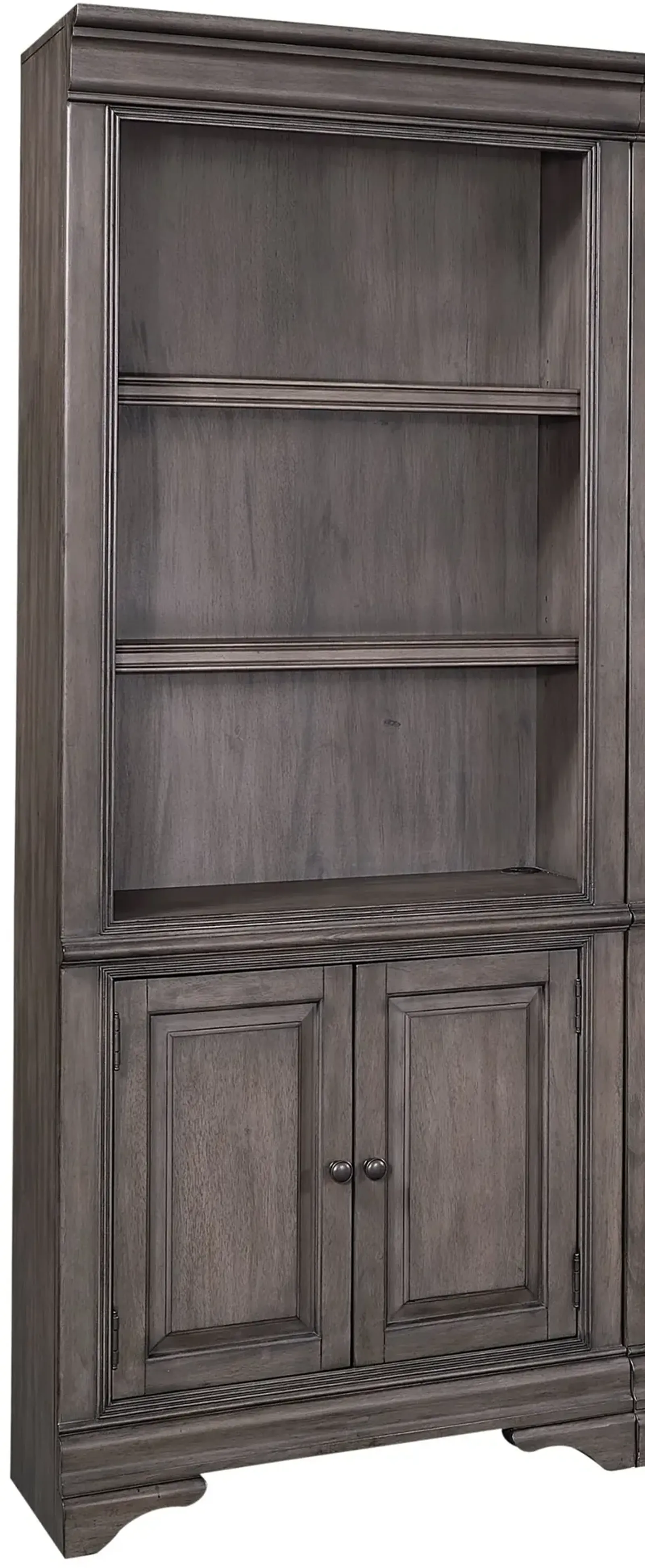 Sinclair Ash Gray Bookcase with Door