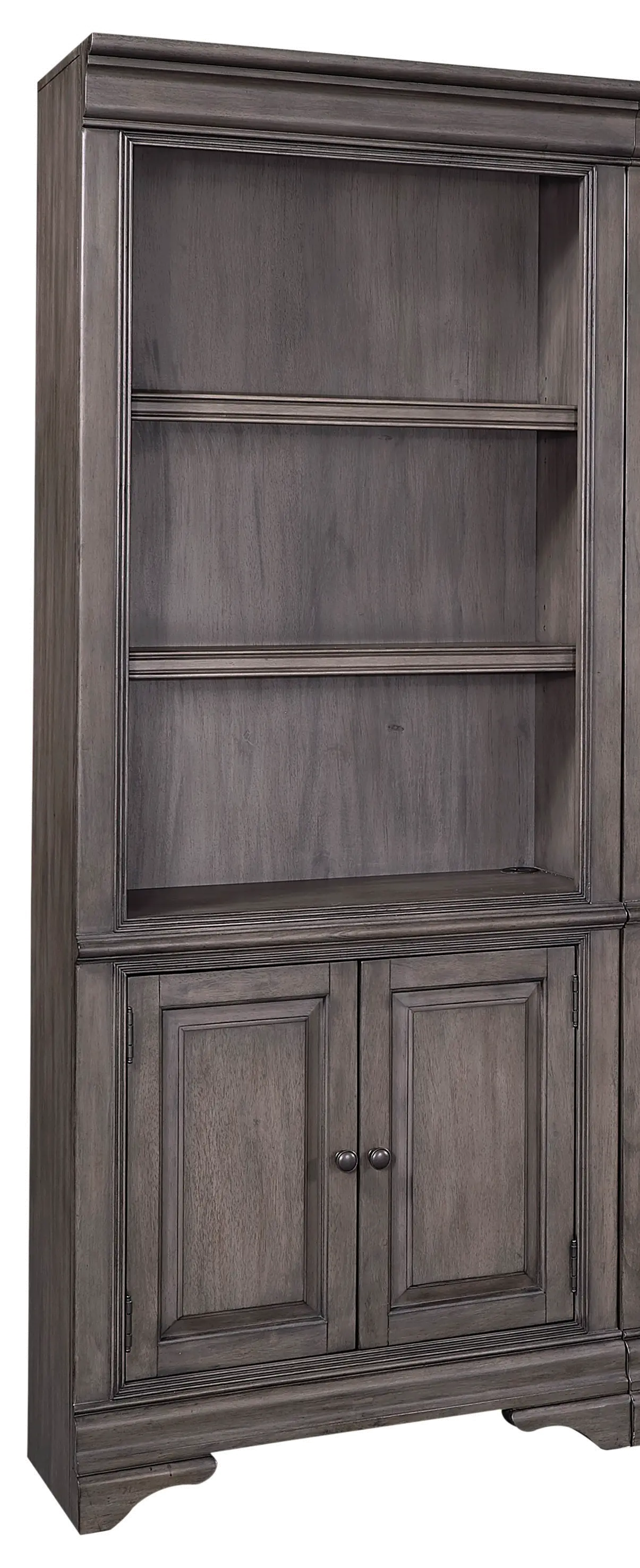 Sinclair Ash Gray Bookcase with Door