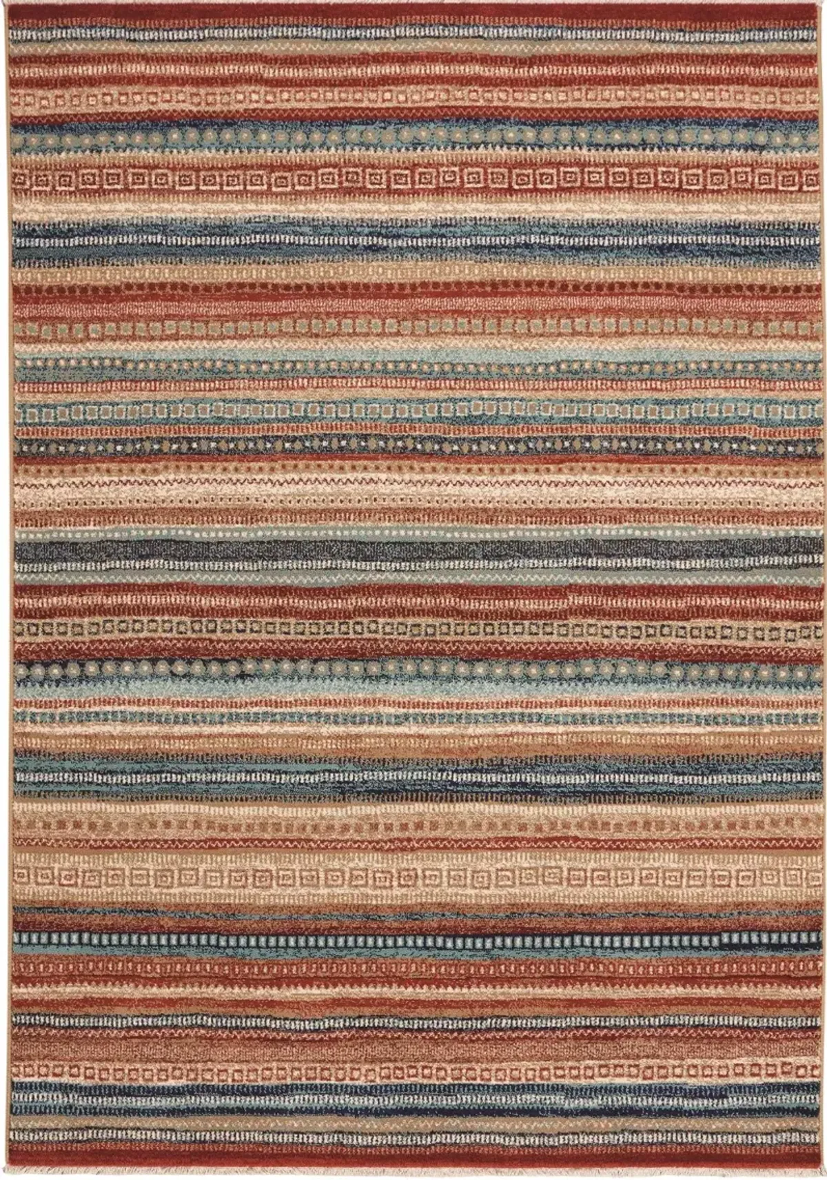 Jules-Gabbeh 5 x 8 Red and Blue Striped Area Rug