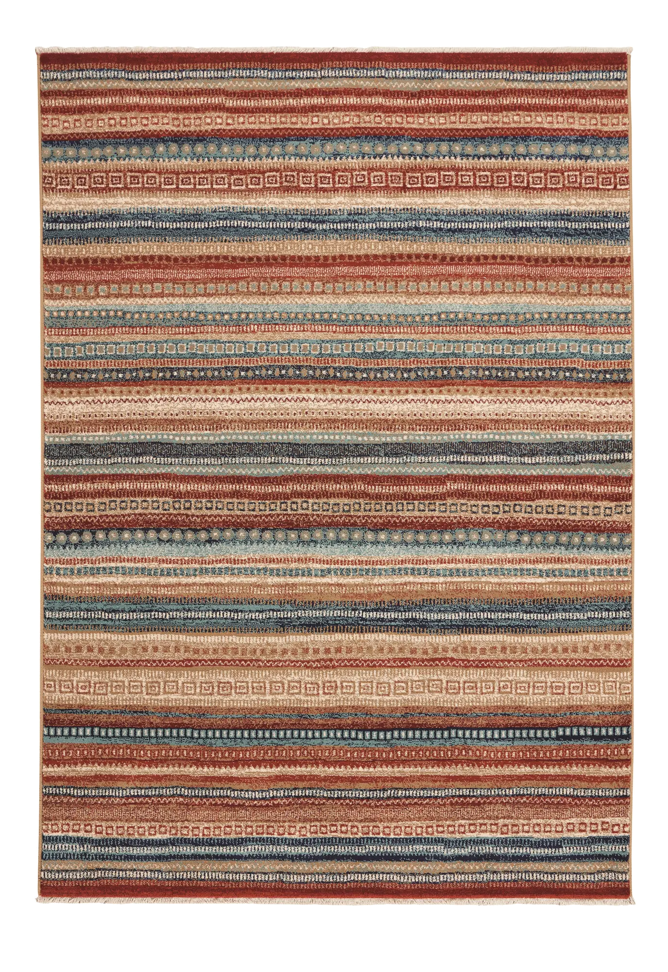 Jules-Gabbeh 5 x 8 Red and Blue Striped Area Rug