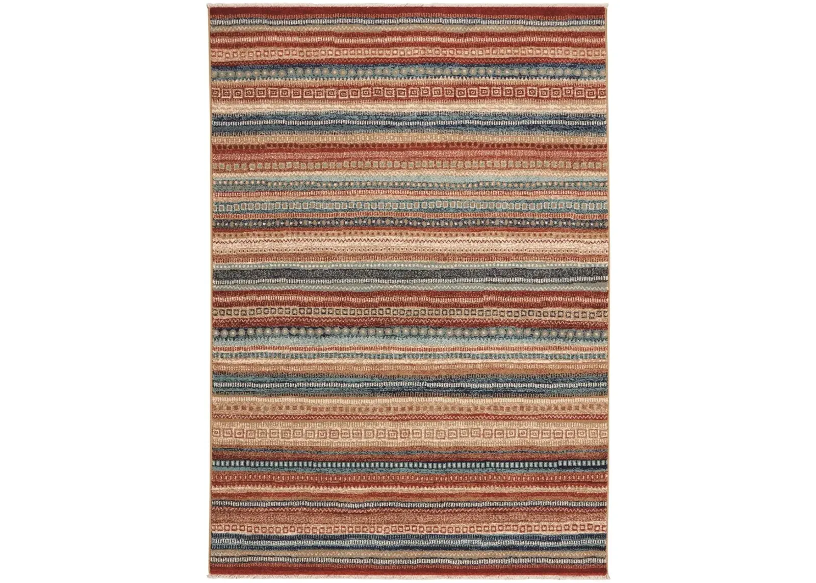 Jules-Gabbeh 5 x 8 Red and Blue Striped Area Rug