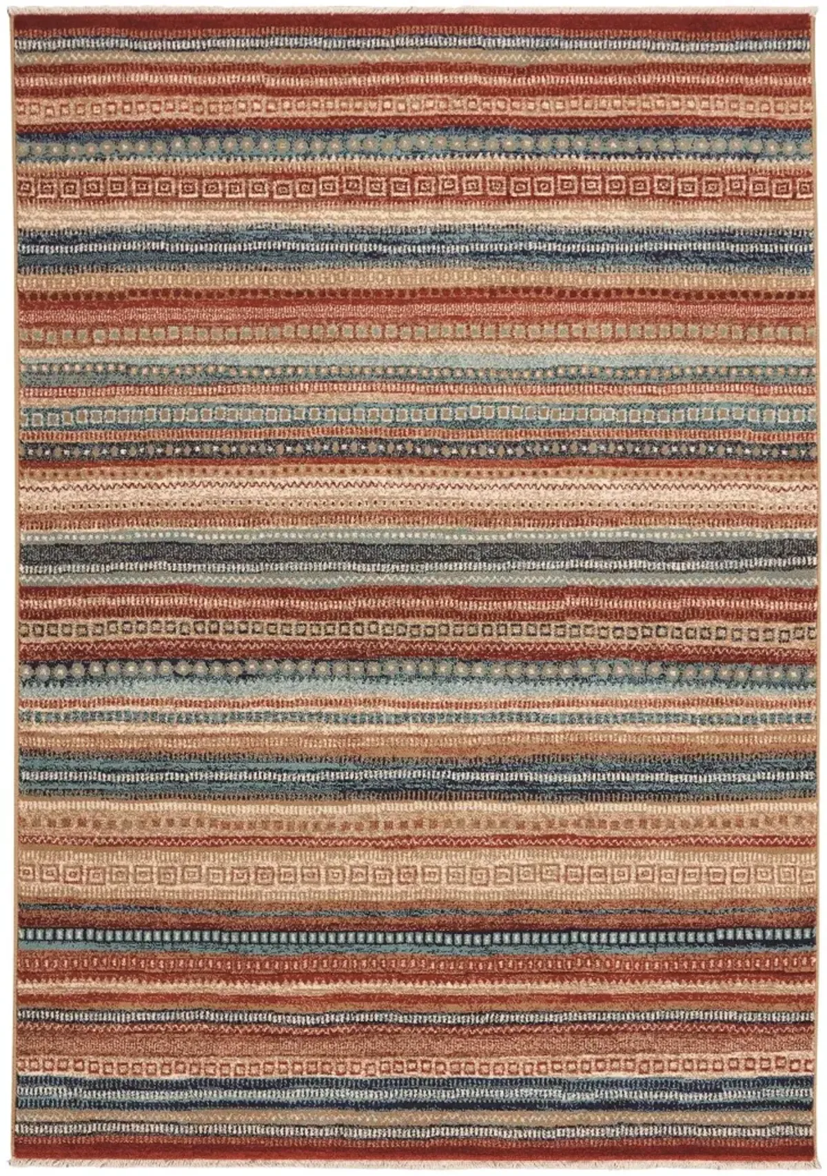 Jules-Gabbeh 5 x 8 Red and Blue Striped Area Rug