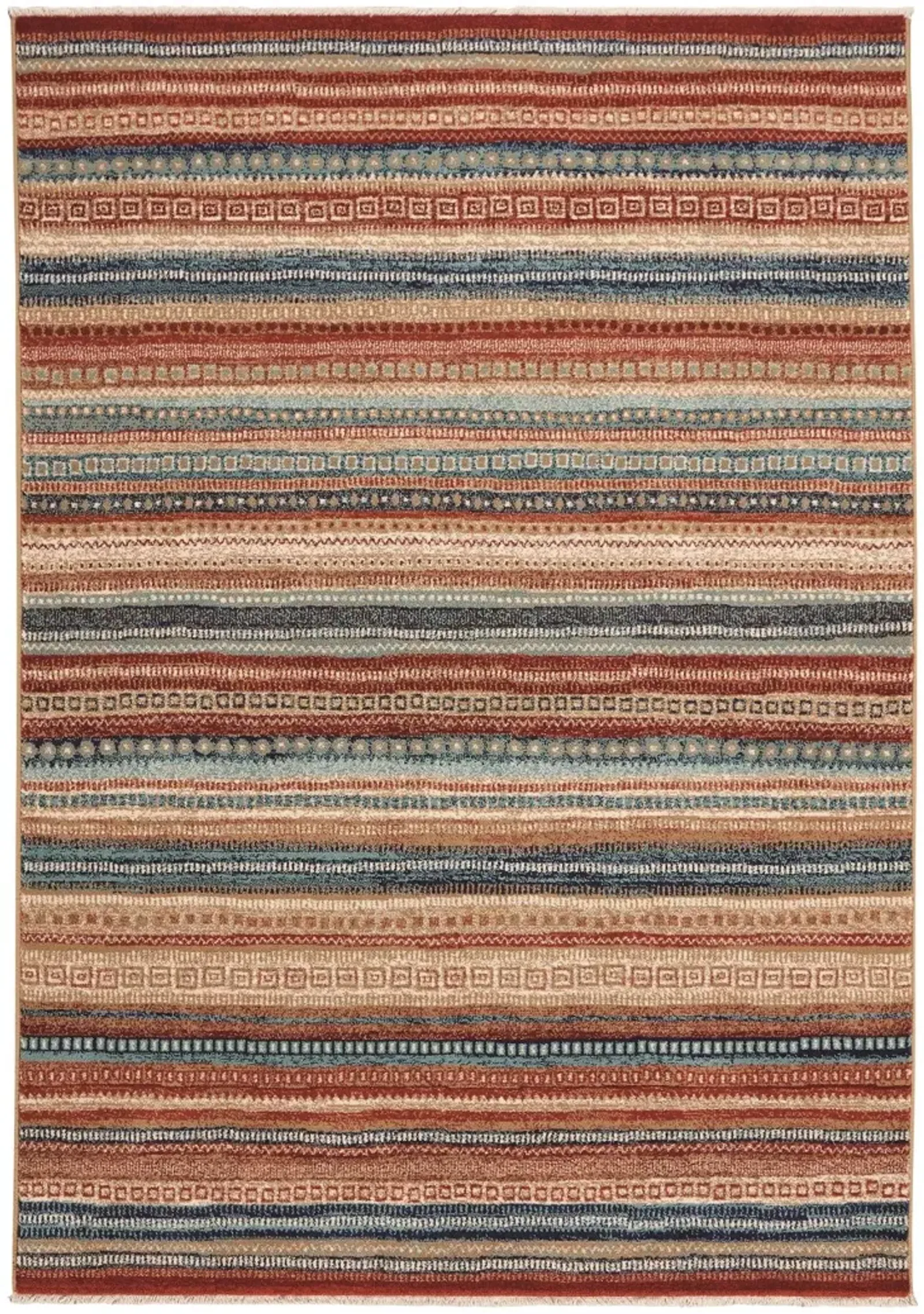 Jules-Gabbeh 5 x 8 Red and Blue Striped Area Rug