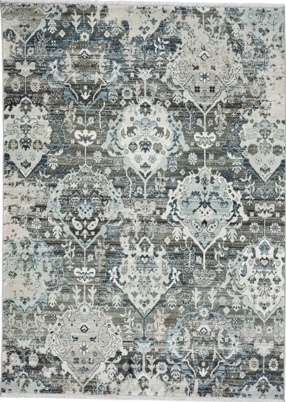 Landis-Isfahan 5 x 8 Charcoal Black and Ivory Area Rug