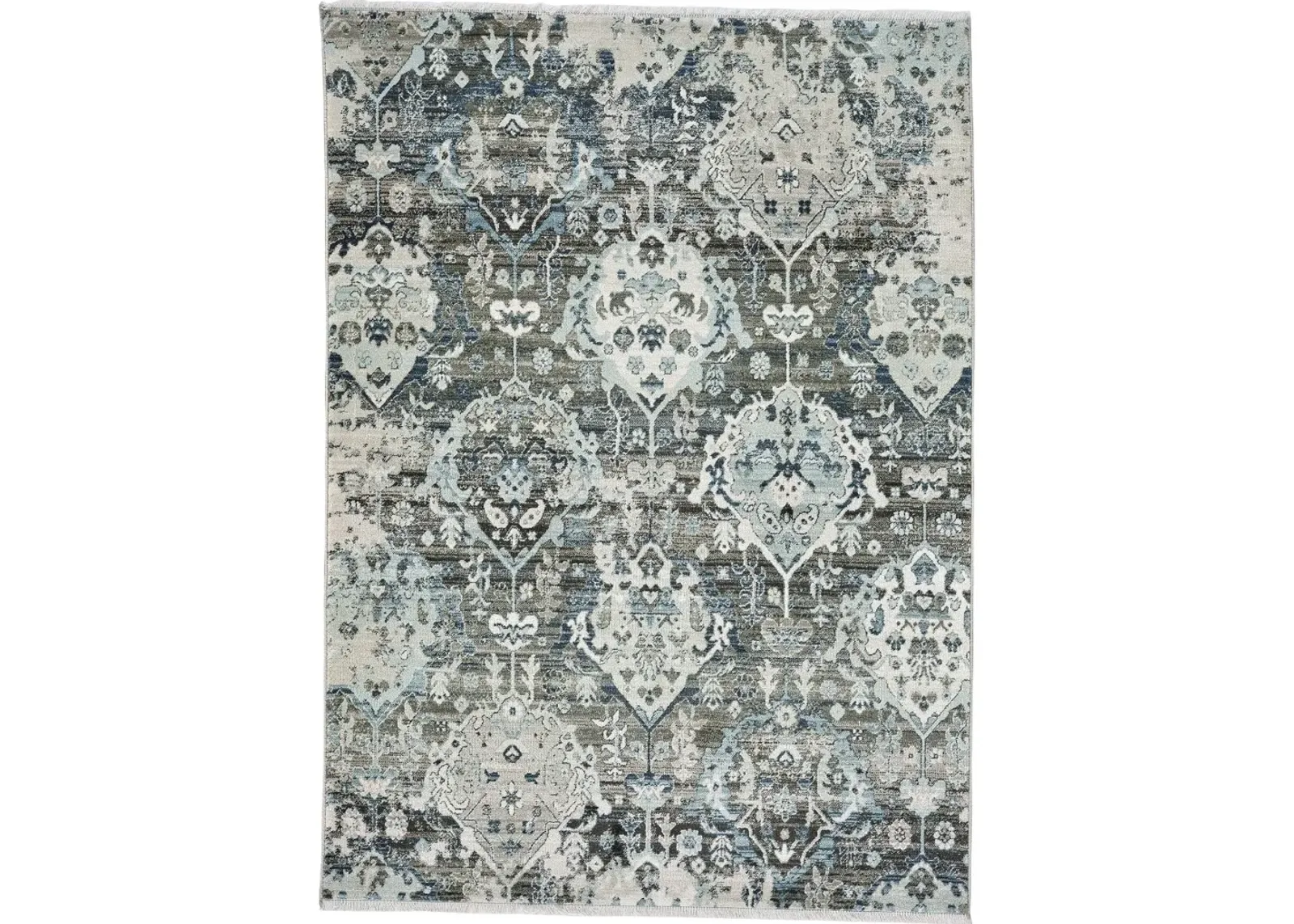 Landis-Isfahan 5 x 8 Charcoal Black and Ivory Area Rug