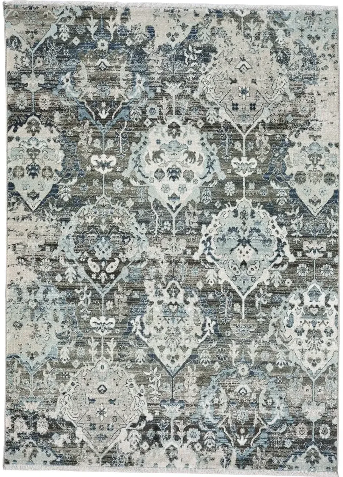 Landis-Isfahan 5 x 8 Charcoal Black and Ivory Area Rug