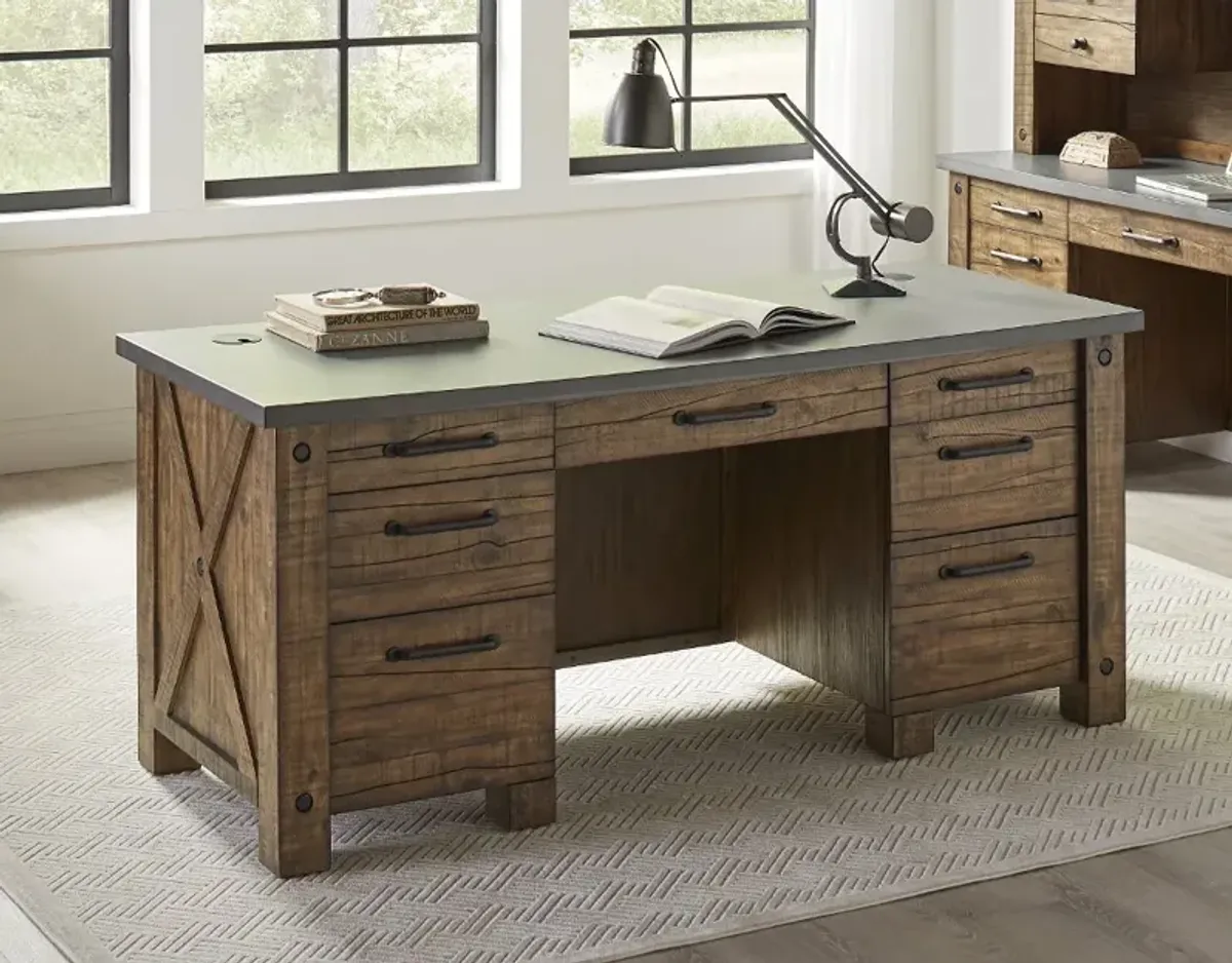 Jasper Rustic 68" Executive Desk