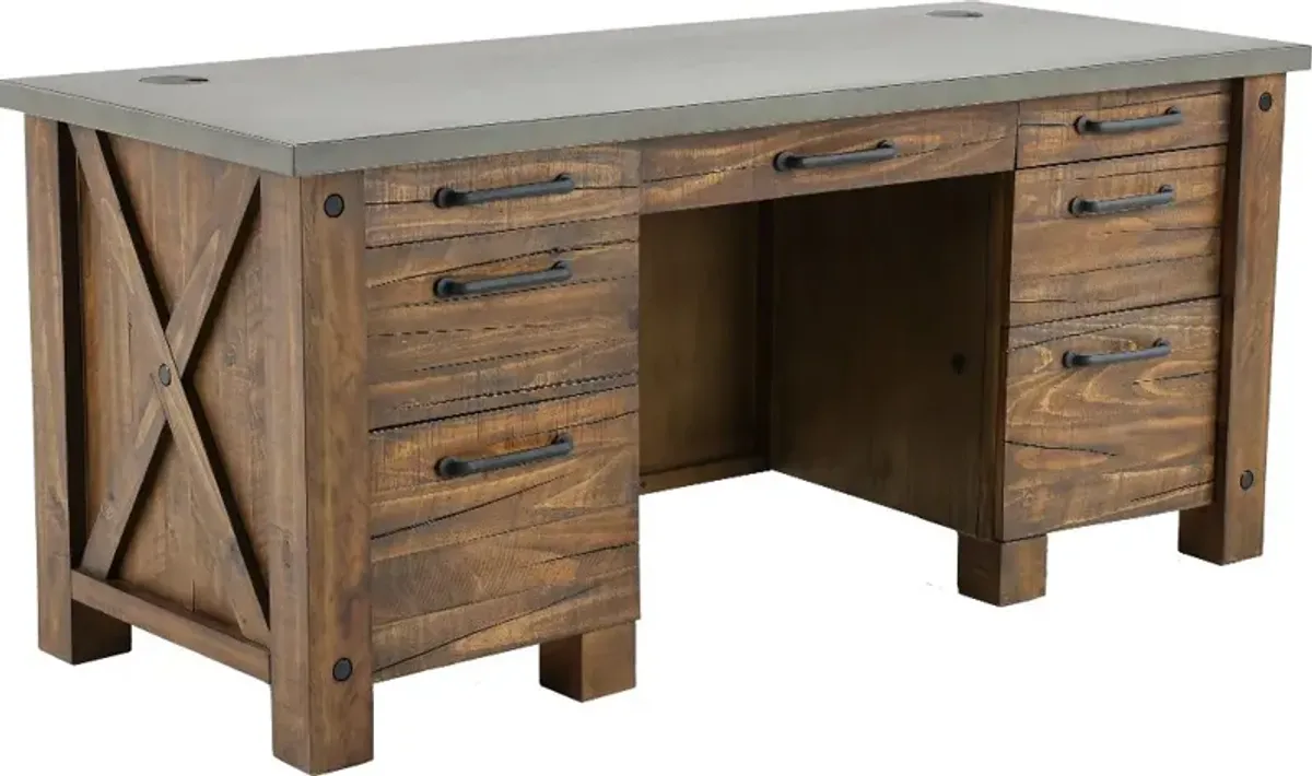 Jasper Rustic 68" Executive Desk