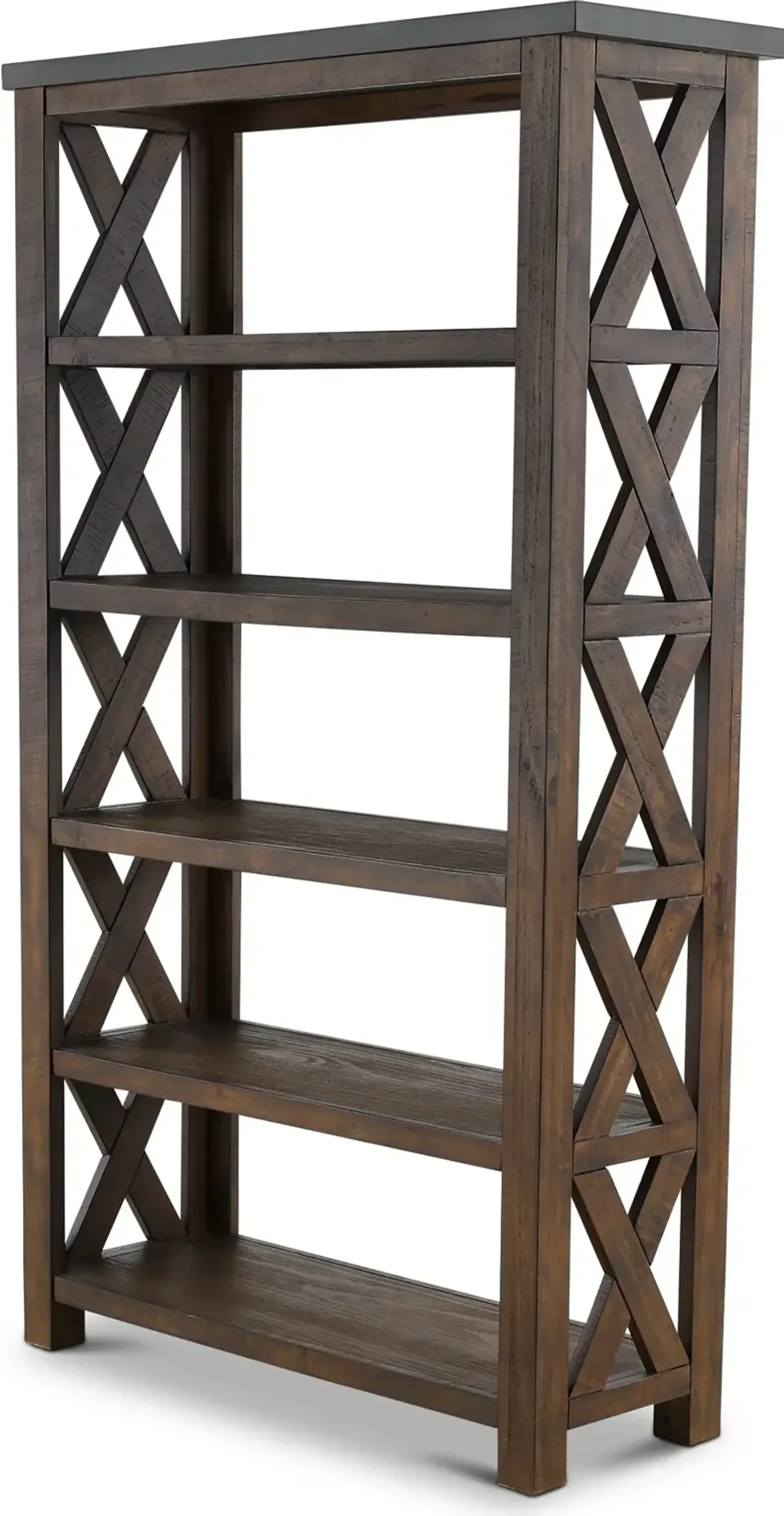 Jasper Rustic Open Shelf Bookcase