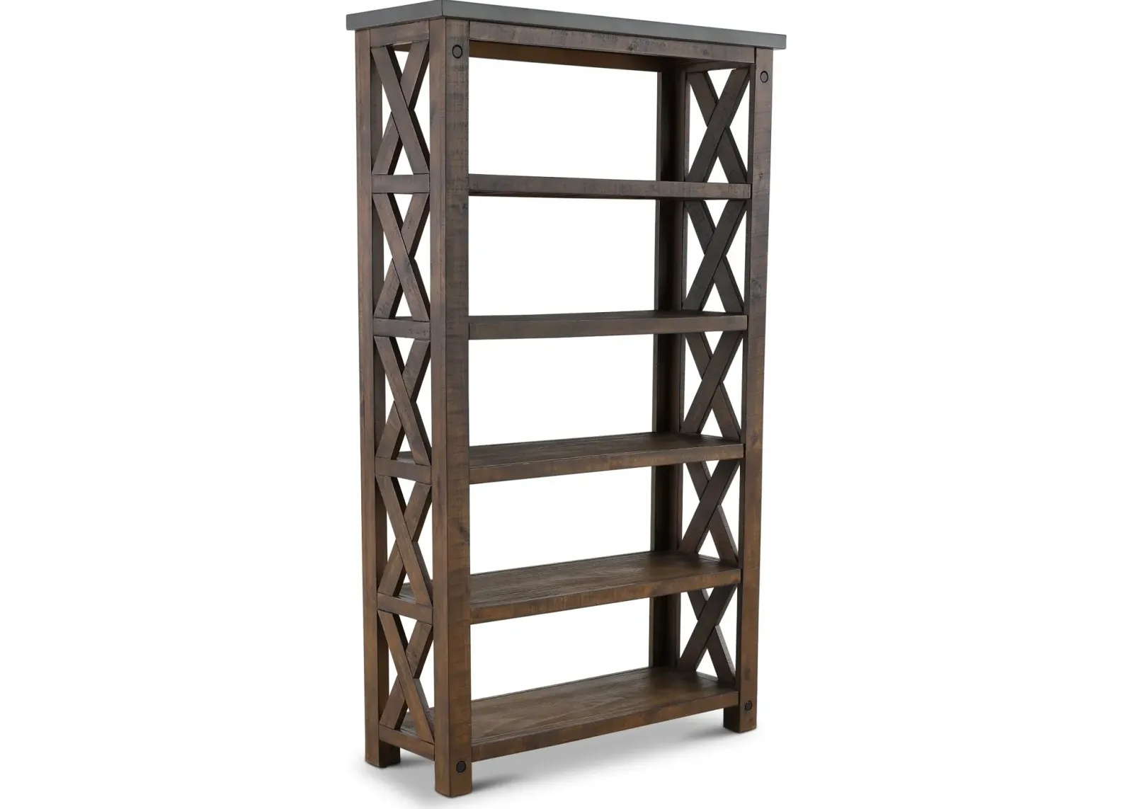 Jasper Rustic Open Shelf Bookcase