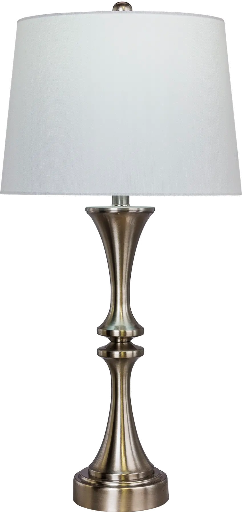 Brushed Steel Metal Table Lamp with USB Port