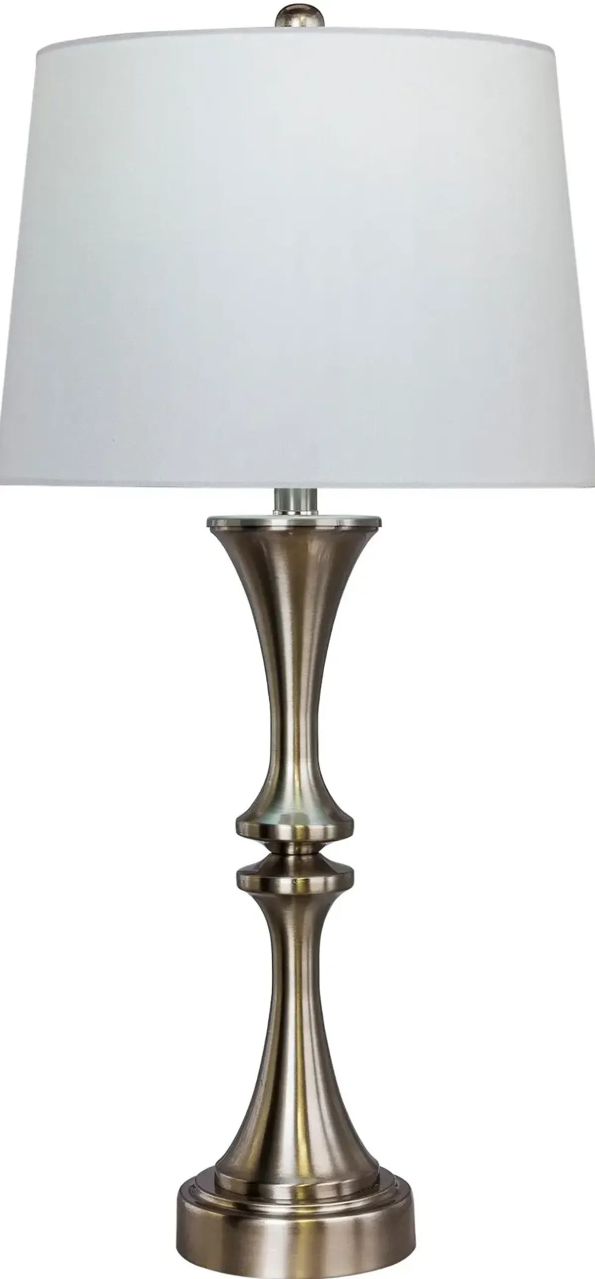 Brushed Steel Metal Table Lamp with USB Port