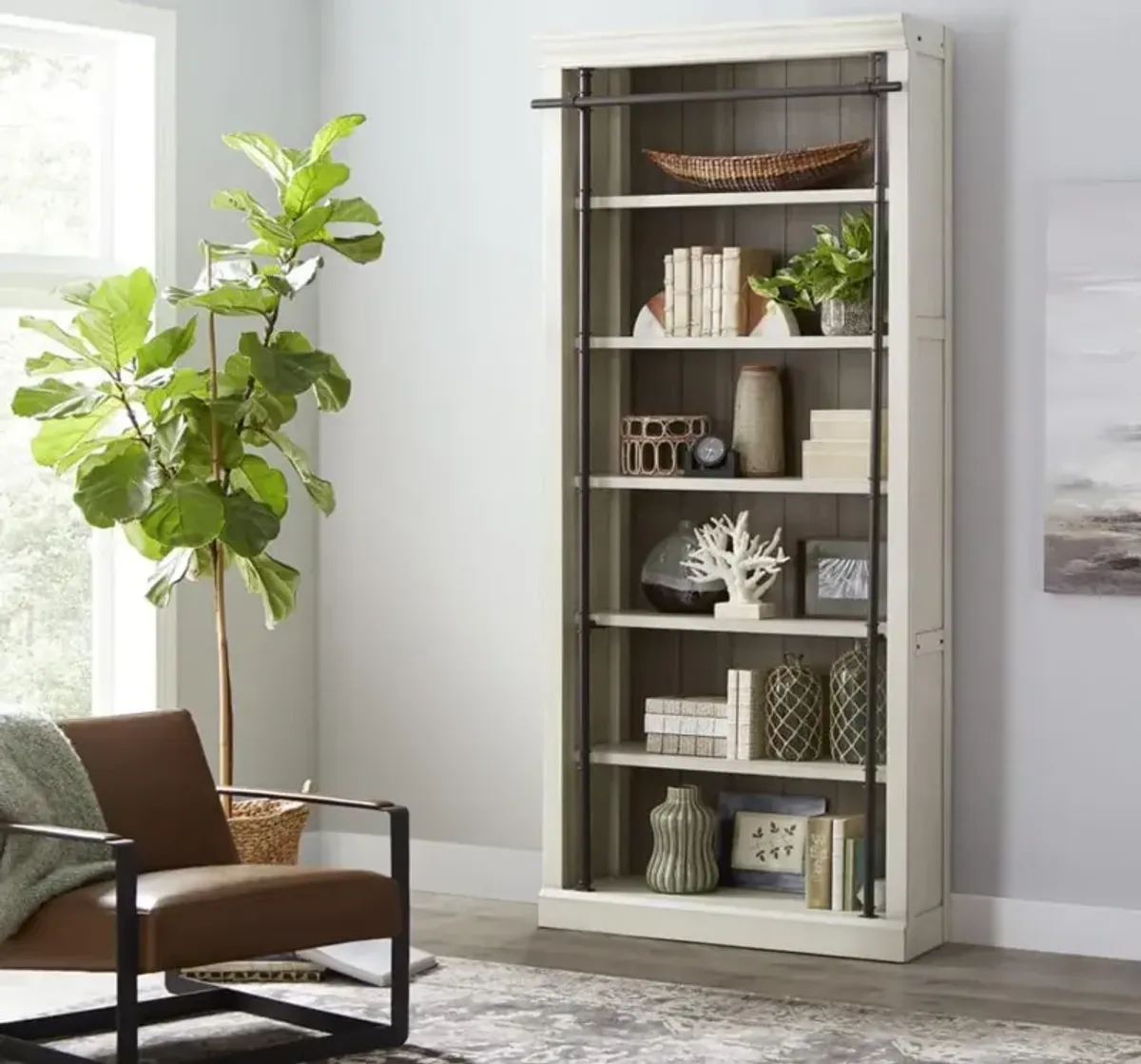 Toulouse Country Chic 94" White Bookcase