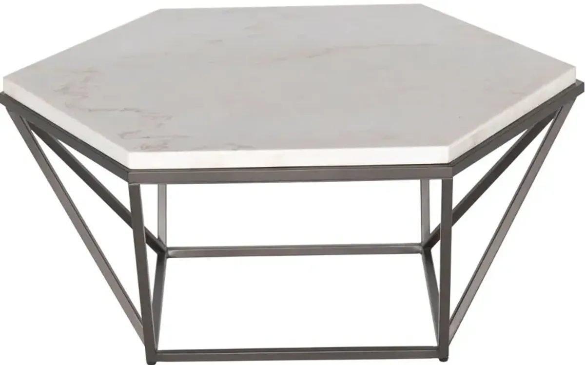 Corvus Modern Coffee Table with White Marble Top