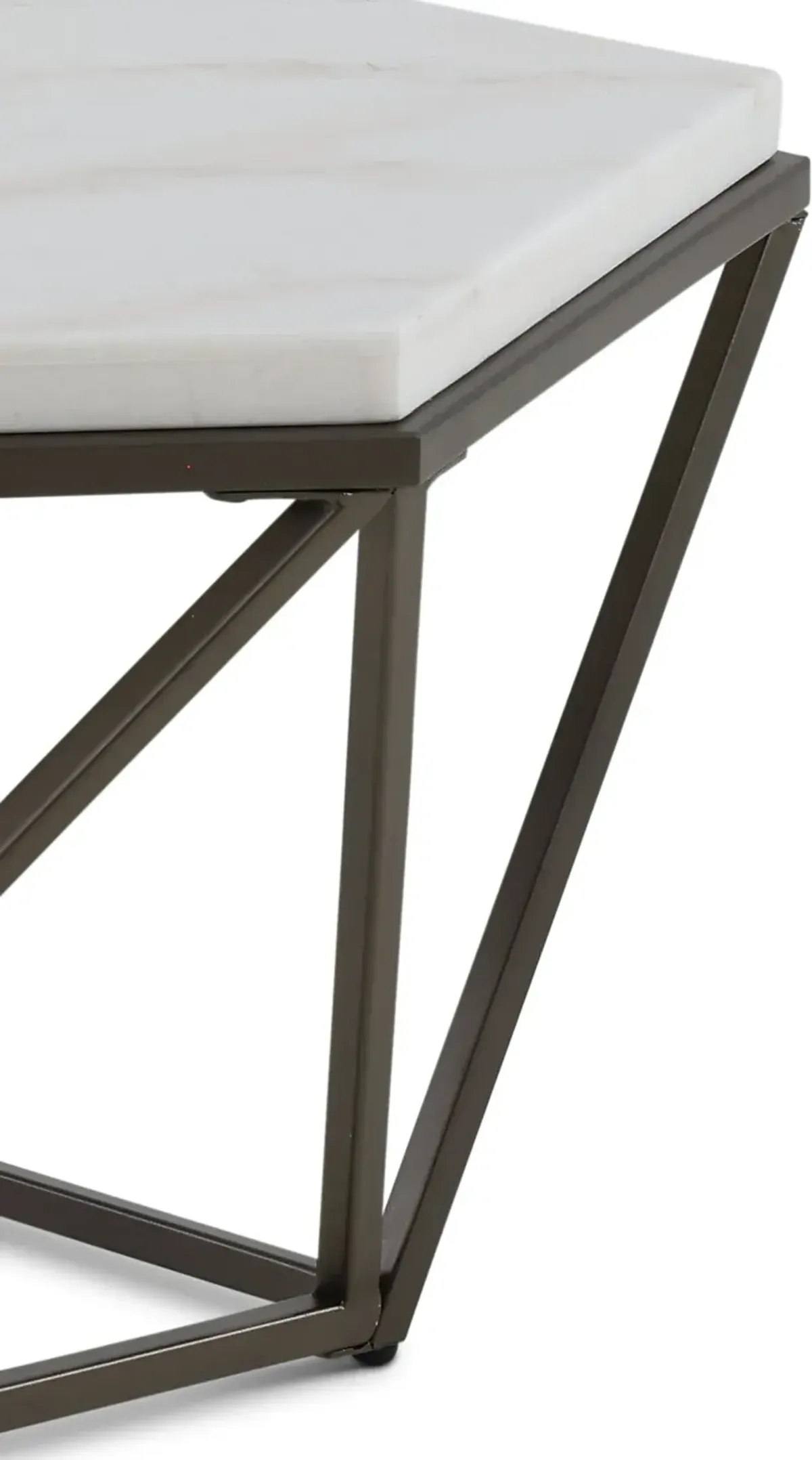 Corvus Modern Coffee Table with White Marble Top