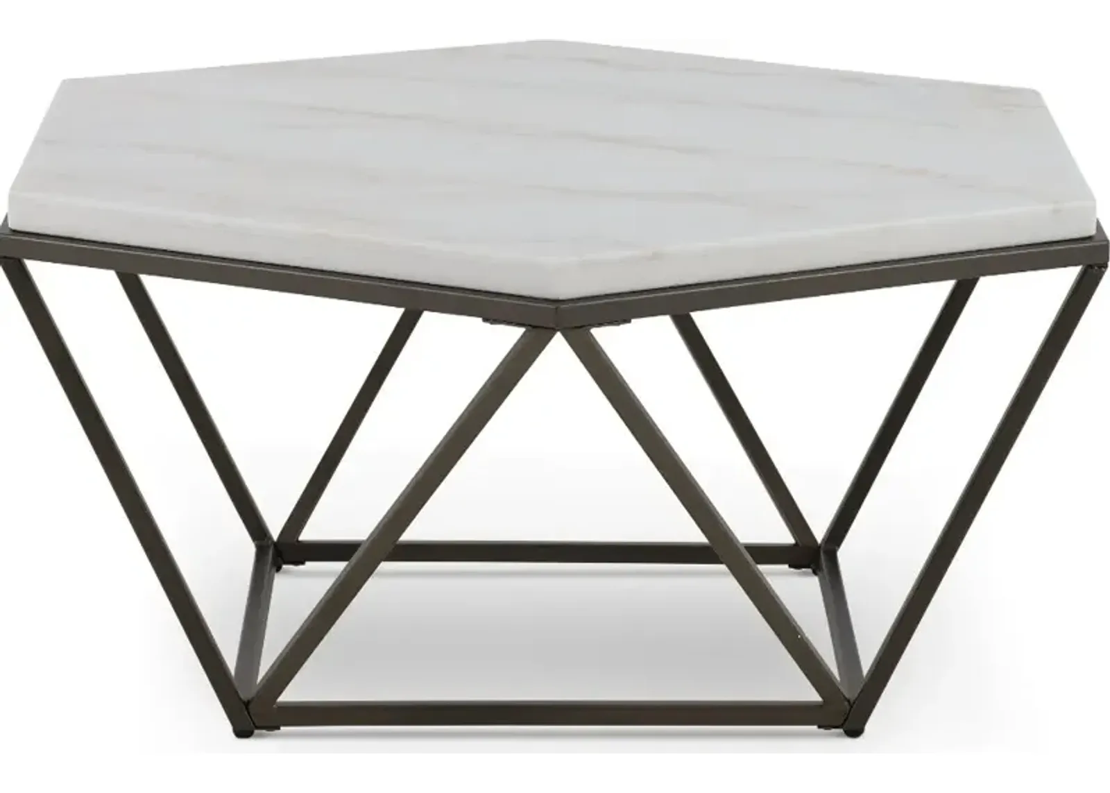 Corvus Modern Coffee Table with White Marble Top