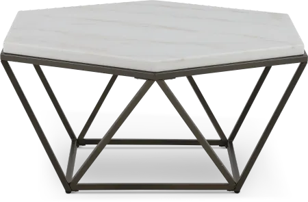 Corvus Modern Coffee Table with White Marble Top