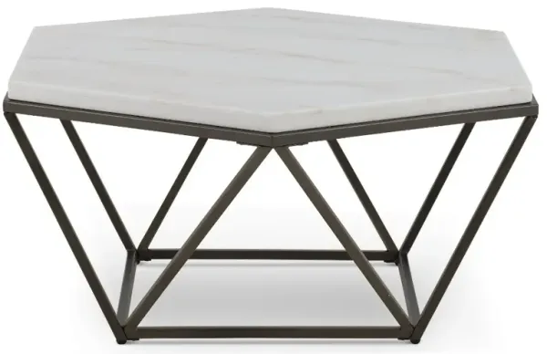 Corvus Brown and White Marble Coffee Table
