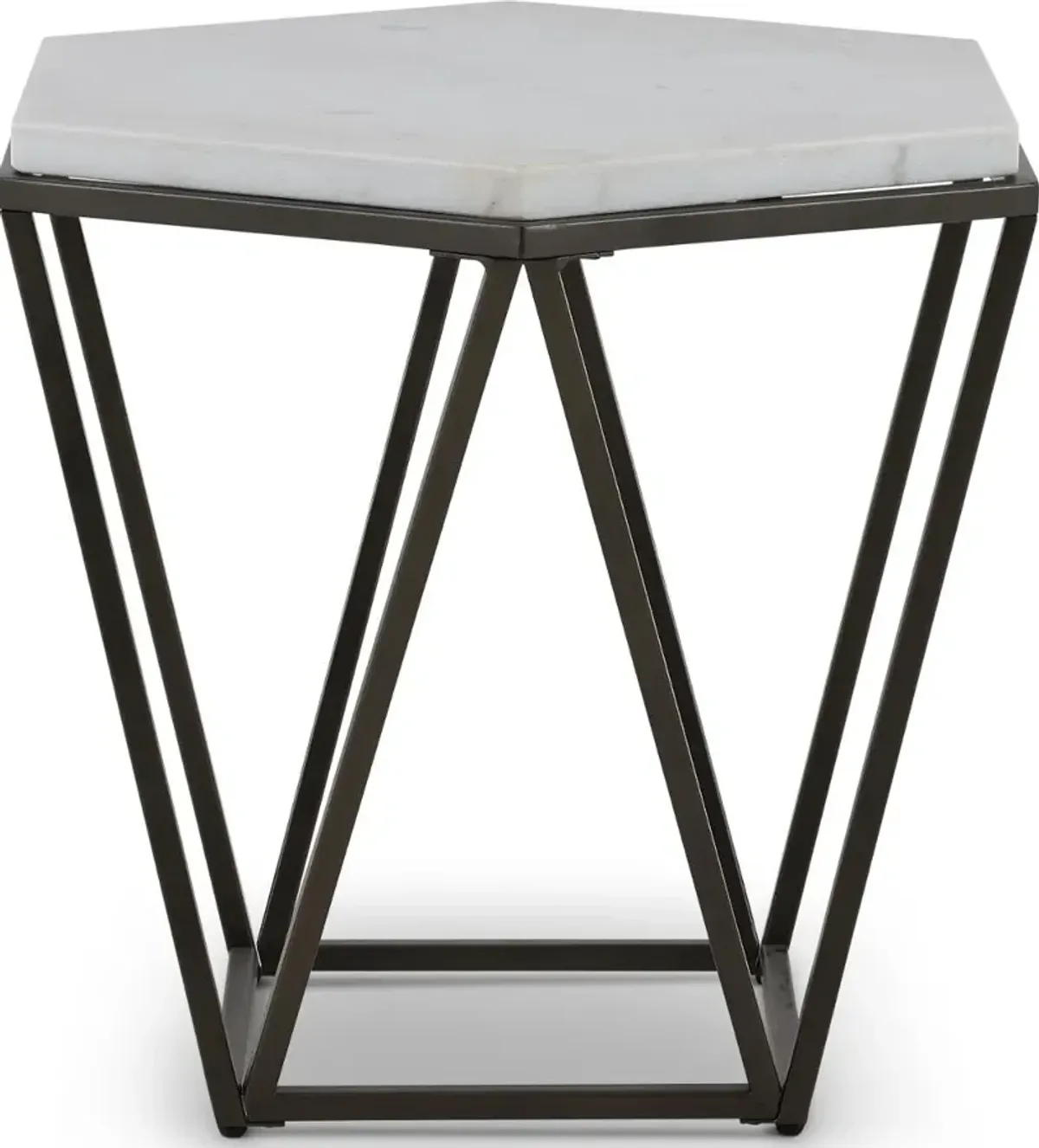 Corvus Modern End Table with White Marble