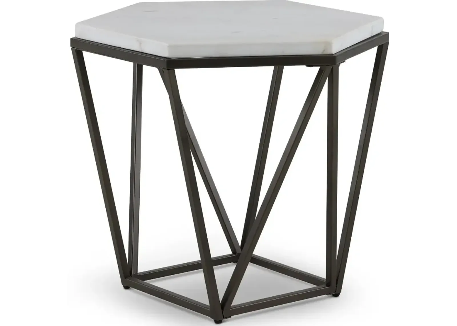 Corvus Modern End Table with White Marble