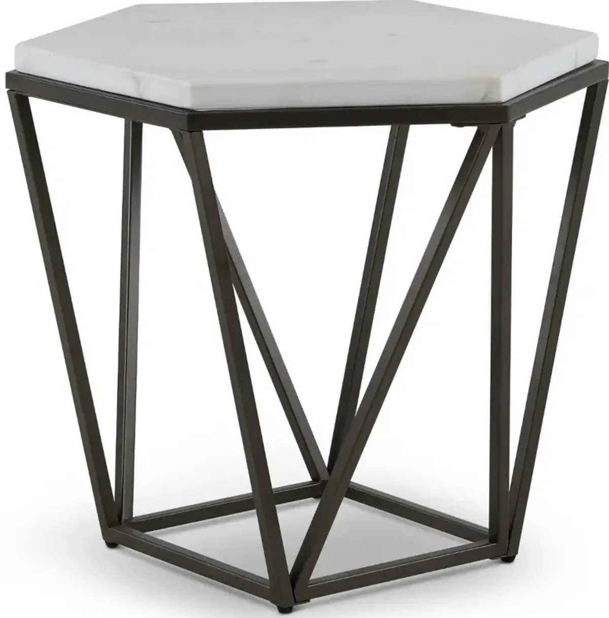 Corvus Modern End Table with White Marble