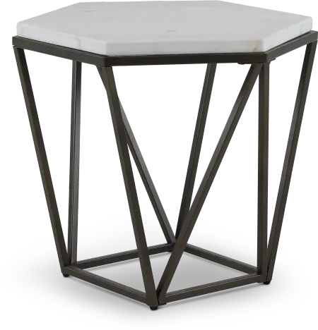 Corvus Modern End Table with White Marble