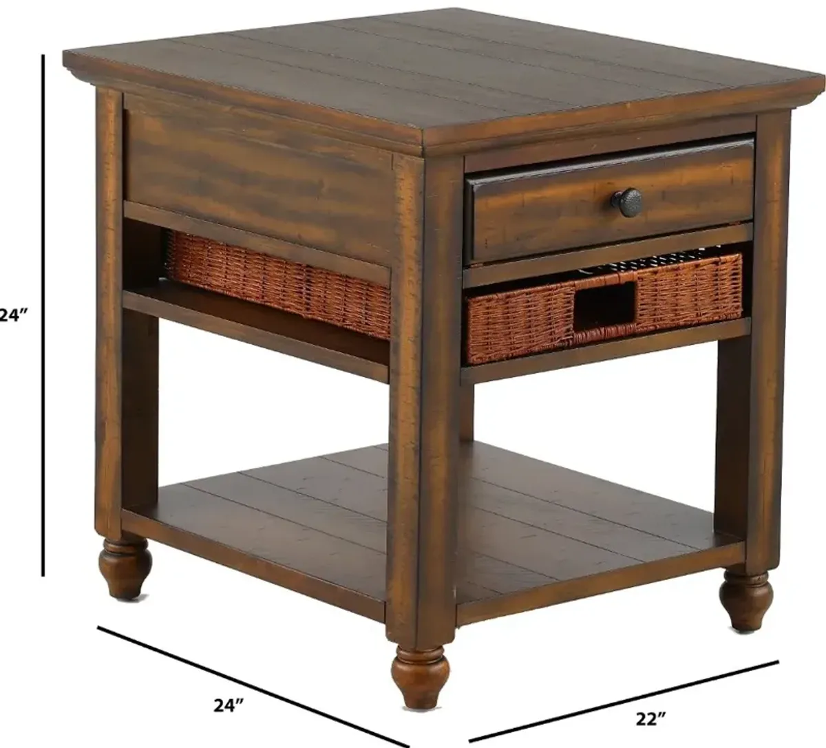 Cottage Lane Coffee Brown End Table