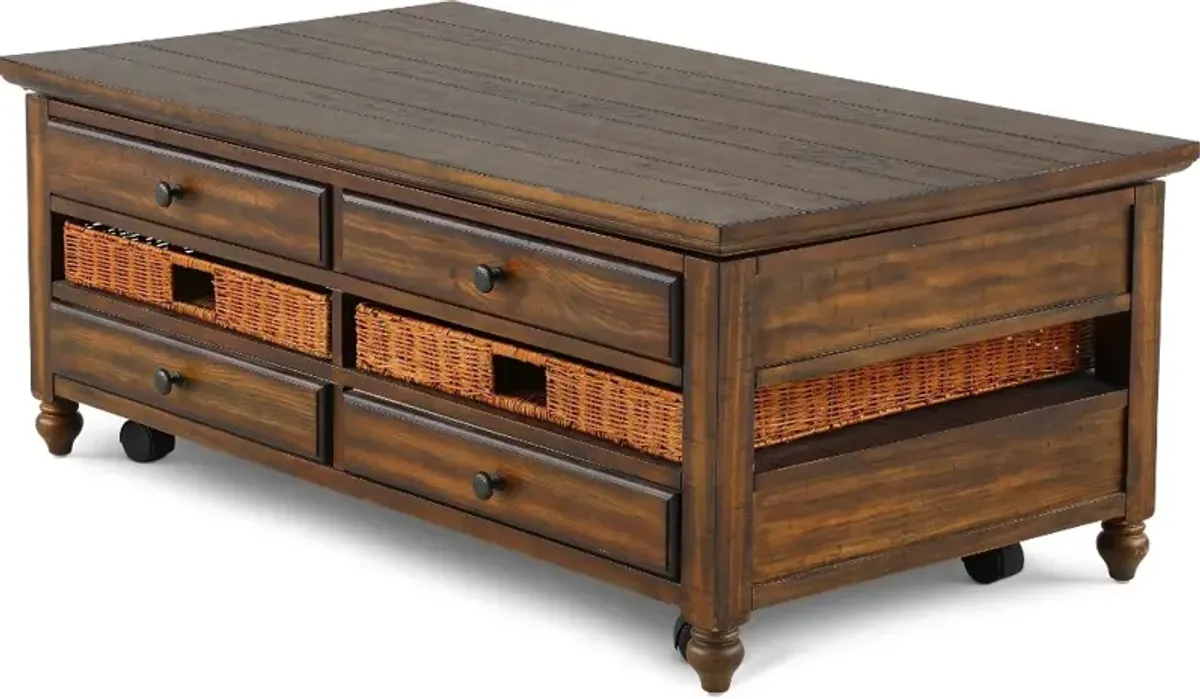 Cottage Lane Coffee Brown Lift-top Coffee Table