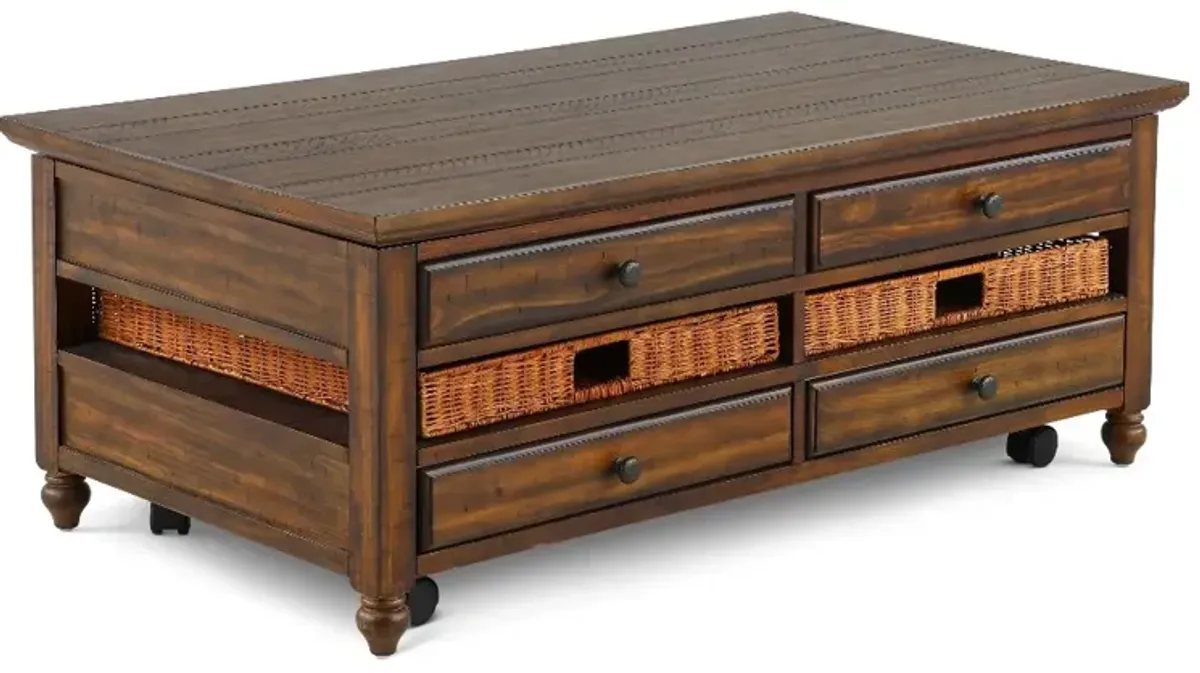 Cottage Lane Brown Lift-top Coffee Table
