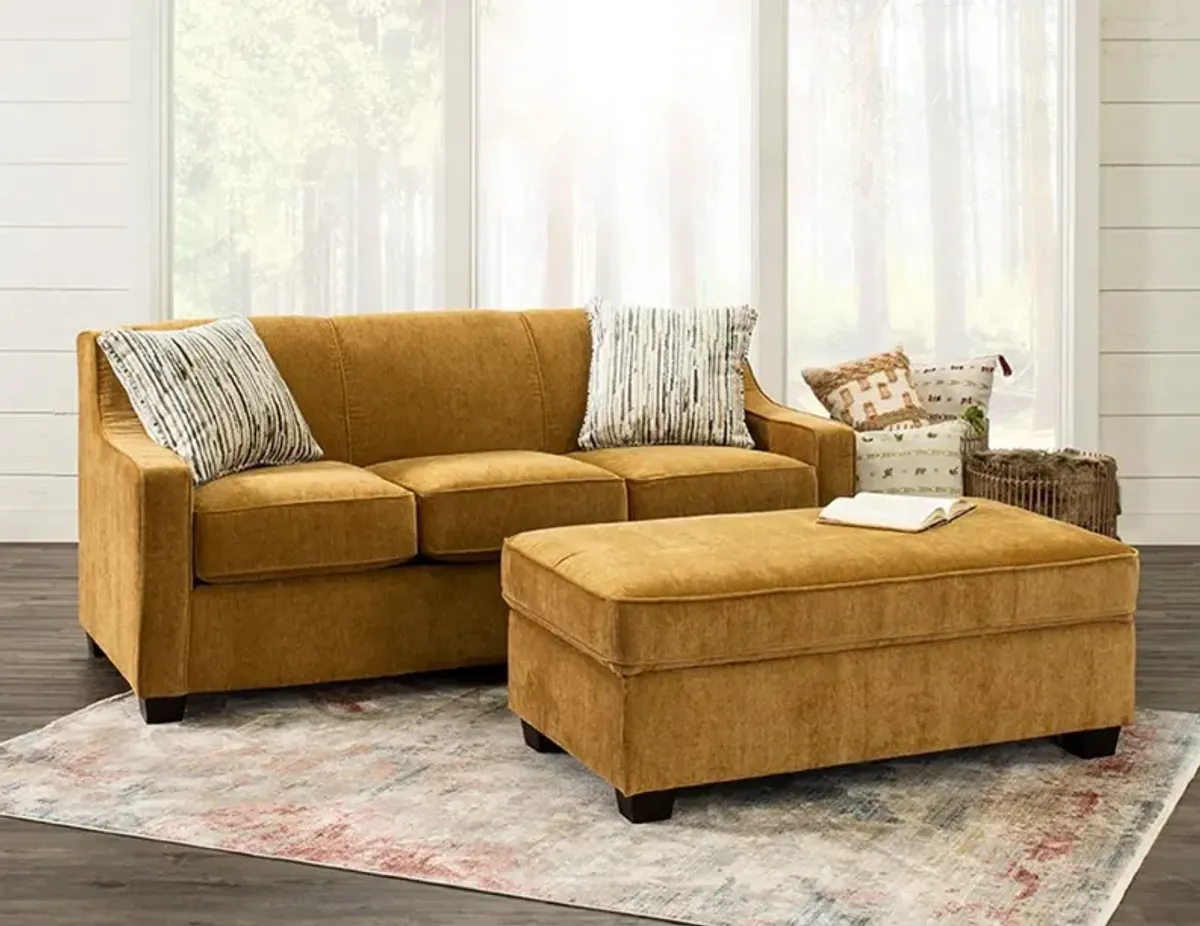 Marinette Yellow Convertible Full Sleeper Sofa