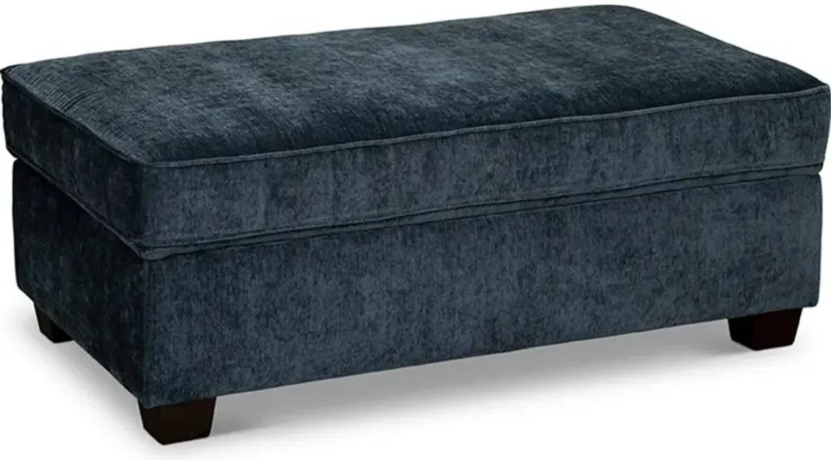 Marinette Blue Storage Ottoman